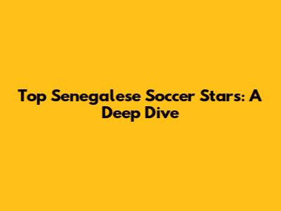 Top Senegalese Soccer Stars: A Deep Dive