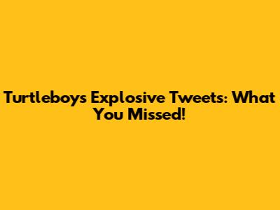 Turtleboy's Explosive Tweets: What You Missed!