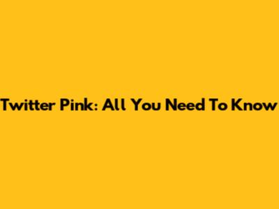 Twitter Pink: All You Need To Know