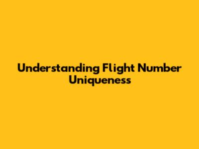 Understanding Flight Number Uniqueness
