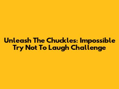 Unleash The Chuckles: Impossible Try Not To Laugh Challenge