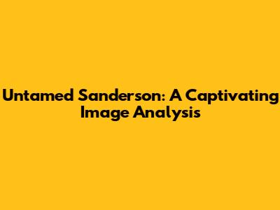 Untamed Sanderson: A Captivating Image Analysis