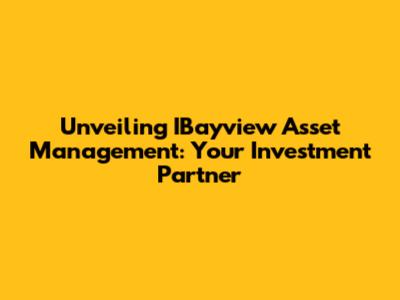 Unveiling IBayview Asset Management: Your Investment Partner