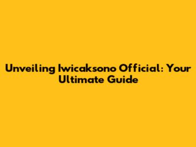 Unveiling Iwicaksono Official: Your Ultimate Guide