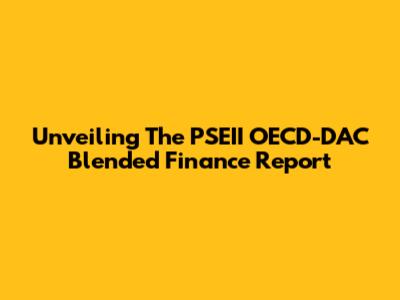 Unveiling The PSEII OECD-DAC Blended Finance Report