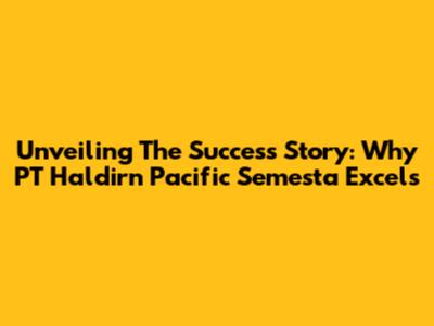 Unveiling The Success Story: Why PT Haldirn Pacific Semesta Excels