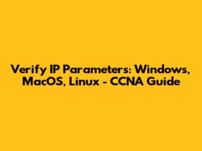 Verify IP Parameters: Windows, MacOS, Linux - CCNA Guide