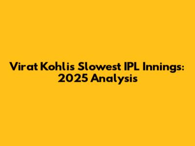 Virat Kohli's Slowest IPL Innings: 2025 Analysis