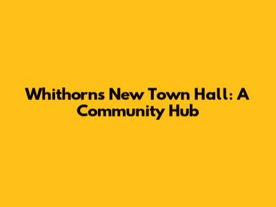 Whithorn's New Town Hall: A Community Hub