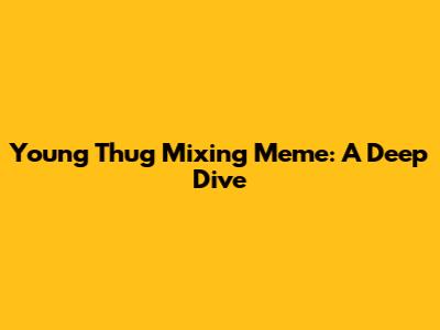 Young Thug Mixing Meme: A Deep Dive