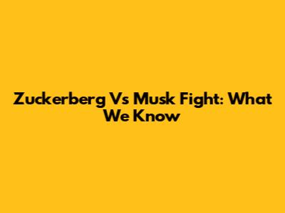 Zuckerberg Vs Musk Fight: What We Know